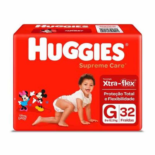 Fralda Huggies Supreme Care G com 32 Unidades