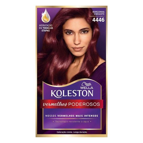 Coloração Creme de Longa Duração Koleston Vermelhos Poderosos Cor Nº 4446 Borgonha Vibrante com 1 Unidade