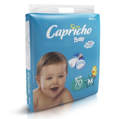 Fraldas Capricho Baby M com 70 Unidades