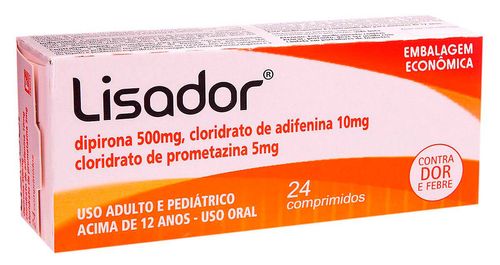 Lisador 500mg + 5mg + 10mg com 24 Comprimidos