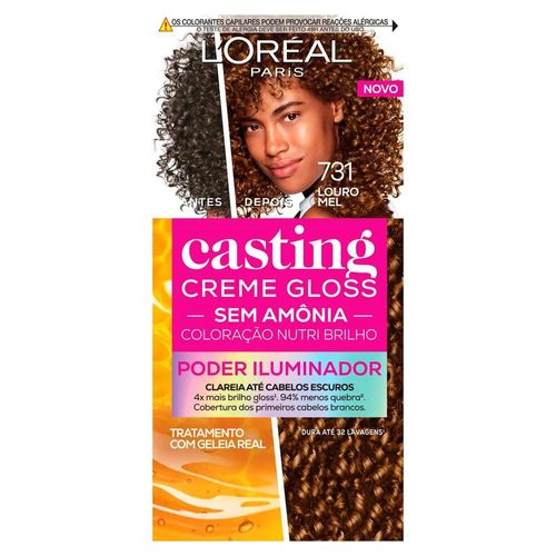 Tintura Creme Casting Gloss Poder Iluminador L'Oréal Paris 731 Louro Mel com 1 Unidade