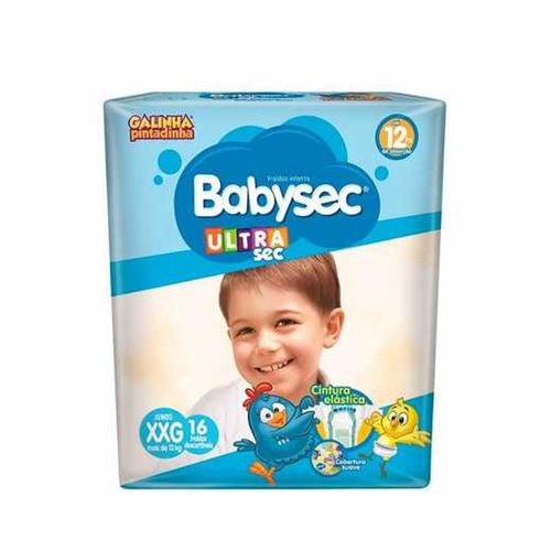 Fralda Descartável Galinha Pintadinha Babysec Jumbo XXG com 16 Unidades