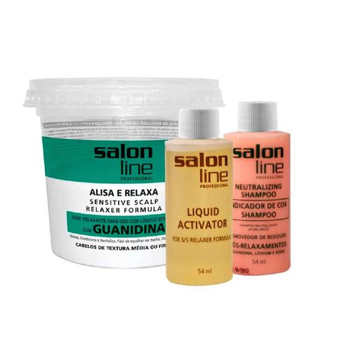 Alisante Capilar Salon Line Guanidina Regular Cabelos Médios e Finos 218g