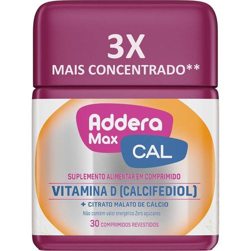 Addera Max Cal Vitamina D + Cálcio com 30 Comprimidos