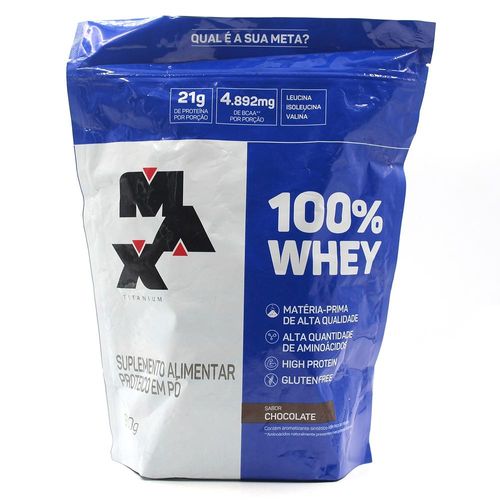 Refil 100% Whey Protein Sabor Chocolate Max Titanium 900g
