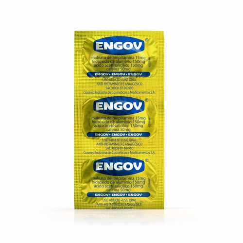 Engov 15mg + 150mg +150mg + 50mg com 6 Comprimidos