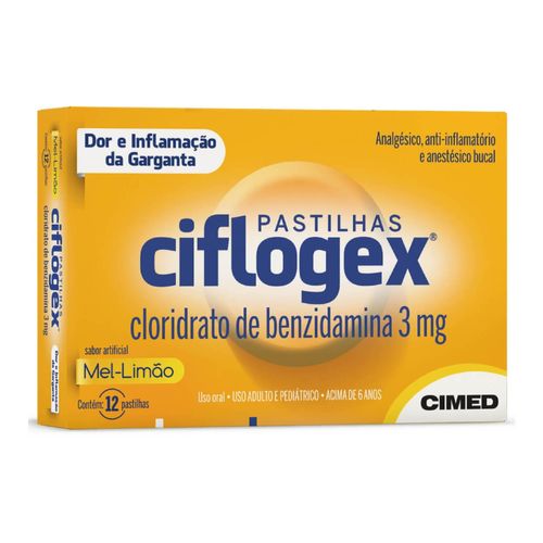 Ciflogex 3mg Sabor Mel e Limão com 12 Pastilhas