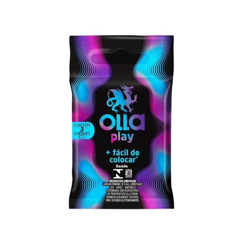 Preservativo Olla Play Mais Fácil De Colocar com 3 Unidades