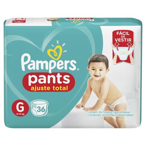 Fralda Pampers Pants Mega Ajuste Total G com 36 Unidades