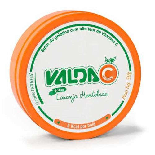 Balas de Gelatina Valda C Sabor Laranja Mentolada 50g