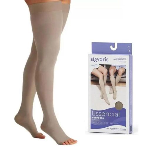Sigvaris Scp 20-30 Meia 7/8 sem Ponteira Tamanho GG Normal Natural Escura com 1 Par