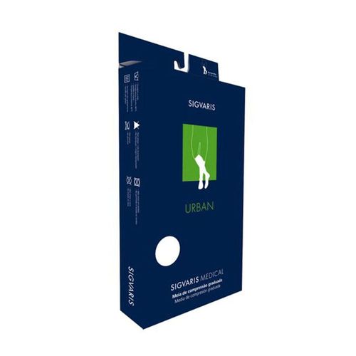 Sigvaris Urban Meia Masculina 3/4 Ponteira Fechada Panturilha Tamg Marrom com 1 Unidade