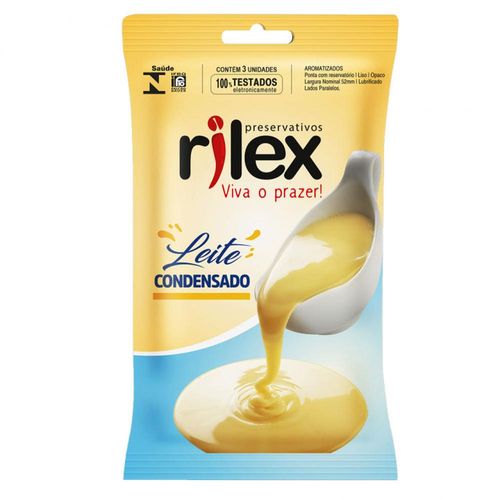 Preservativo Lubrificado Rilex Sabor Leite Condensado com 3 Unidades