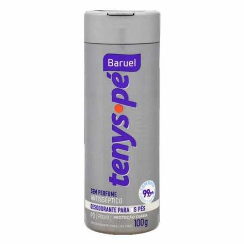 Desodorante Pó para Os Pés Antisséptico sem Perfume Baruel Tenys Pé Frasco 100g