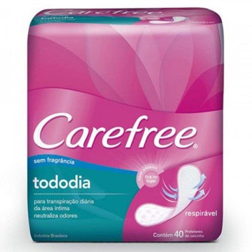 Absorvente Carefree Todo Dia Sem Perfume 40 Unidades