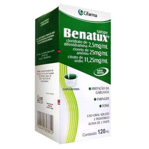 Benatux Xarope com Copo Medidor Frasco 120ml