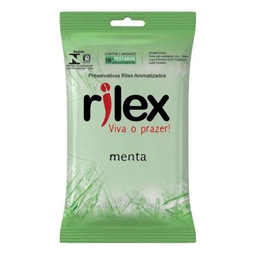 Preservativo Rilex com Aroma de Menta com 3 Unidades