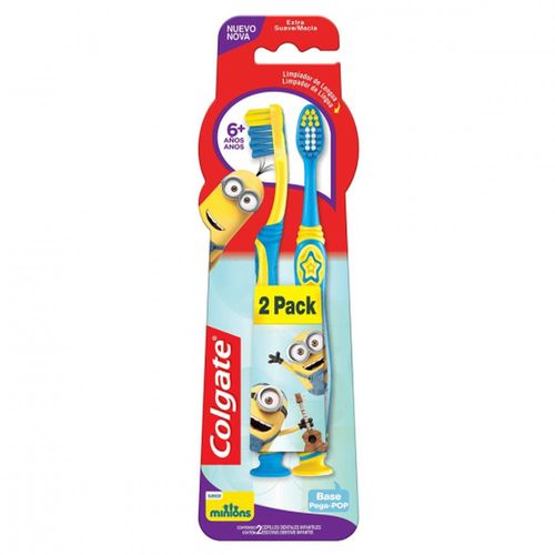 Escova Dental Colgate Smiles Minions 6 Anos+ com 2 Unidades