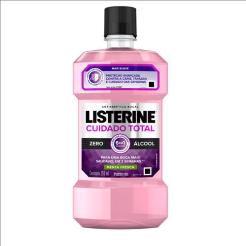 Enxaguante Bucal Antisséptico Listerine Cuidado Total Zero 250ml