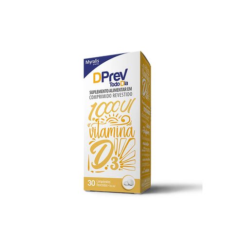 Vitamina D 1.000UI Todo Dia DPrev com 30 Comprimidos Revestidos