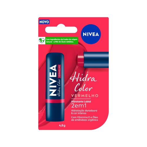Nivea Stick Protetor Labial Hidra Color Vermelho 4.8g