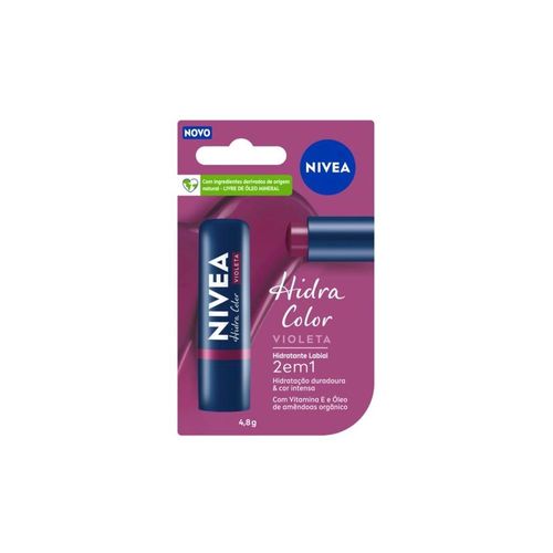Nivea Stick Protetor Labial Hidra Color Violeta 4.8g