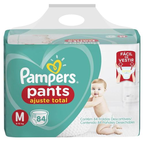 Fraldas Descartáveis Pampers Pants Ajuste Total Tamanho M com 84 Unidades