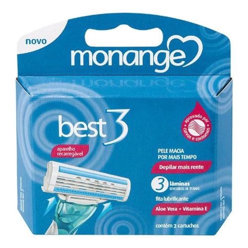 Cargas para Aparelho de Barbear Monange Best 3 com 2 Unidades