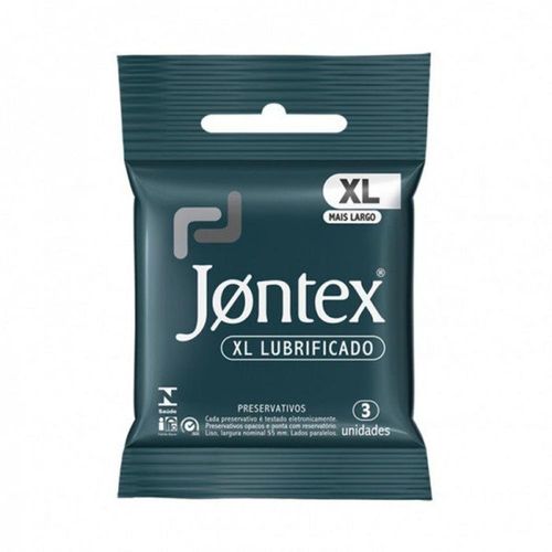 Preservativo Jontex Lubrificado XL com 3 Unidades