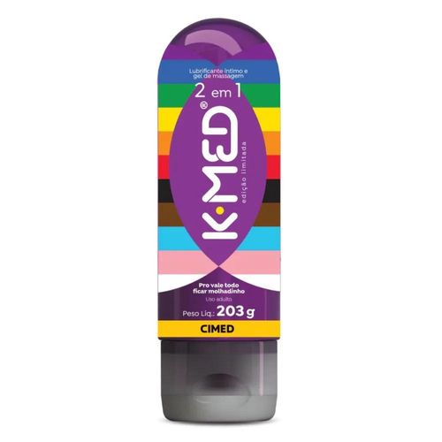 Lubrificante Íntimo e Gel de Massagem K-Med 2 em 1 LGBT+ 203g