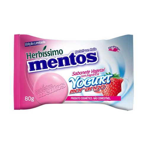 Sabonete Vegetal Herbíssimo Mentos Yogurt Morango 80g