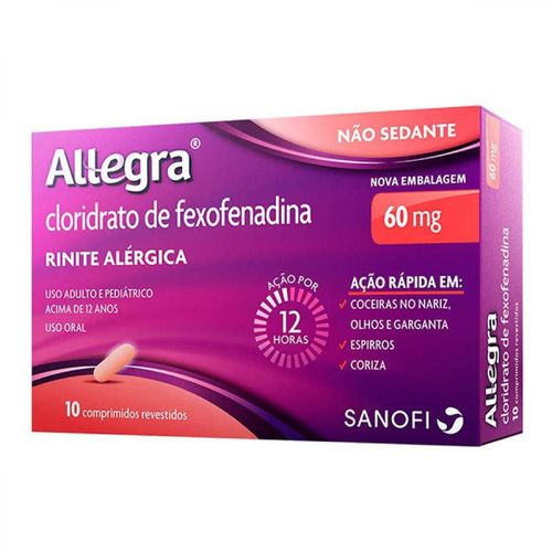 Allegra 60mg com 10 Comprimidos Revestidos