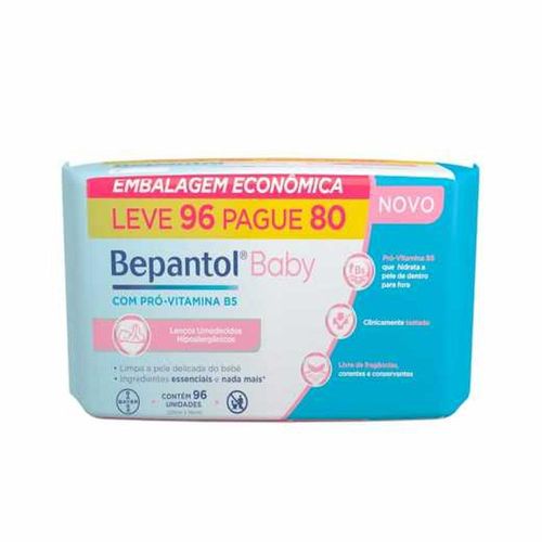 Lenços Umedecido Bepantol Baby Pague 80 e Leve 96 Unidades