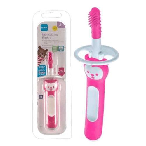 Escova Dental Massaging Brush 3 Meses+ Rosa MAM com 1 Unidade