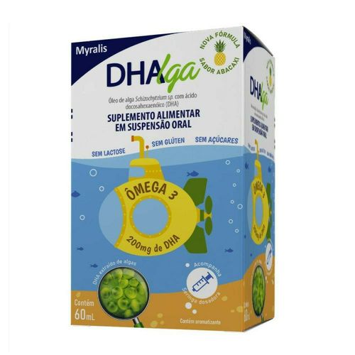 Suplemento Alimentar DHAlga com Seringa Dosadora Suspensão Oral Sabor Abacaxi 60ml