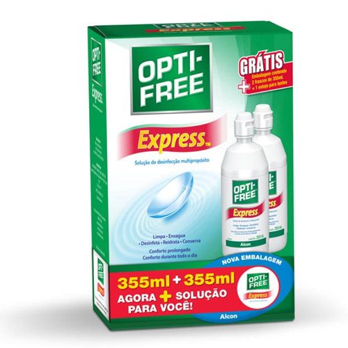 Solução Oftálmica Multipropósito Opti-Free Express com 2 Frascos com 355ml