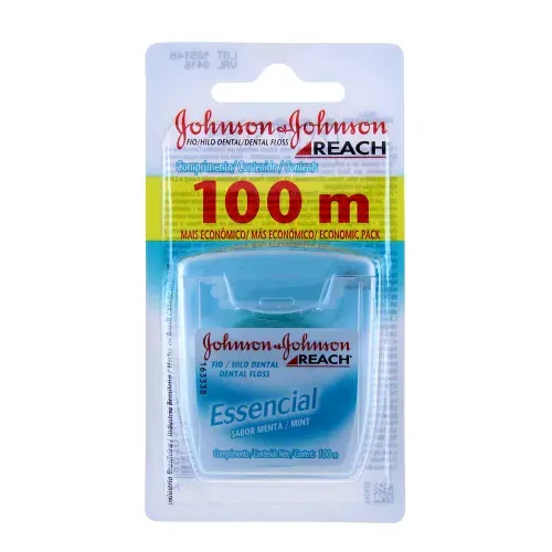 Fio Dental Johnson Reach Essencial Menta 100m com 1 Unidade