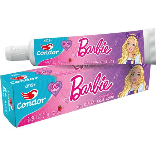 Creme Dental Kids Barbie Sabor Morango Condor 50g
