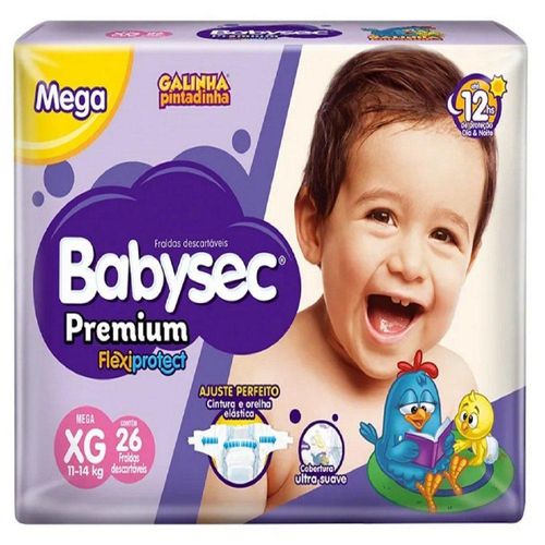 Fralda Babysec Premium Mega XG com 26 Unidades