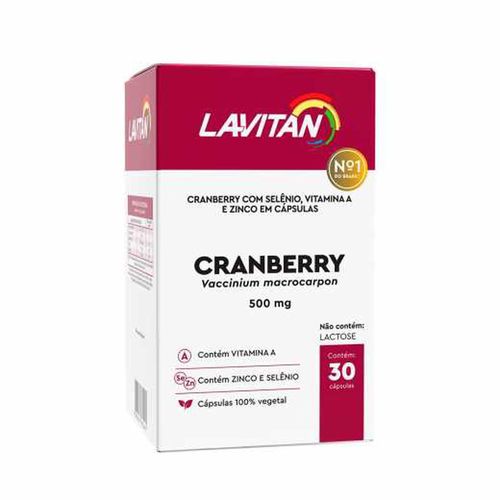 Suplemento Alimentar Lavitan Cranberry com 30 Cápsulas