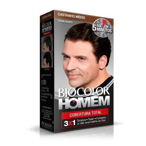 Tintura Biocolor Homem Coloração Castanho Médio com 1 Unidade