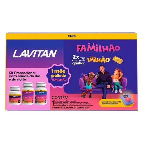 Kit Lavitan com Melatonina com 30 Comprimidos + A-Z Original com 60 Comprimidos + A-Z Mulher com 60 Comprimidos