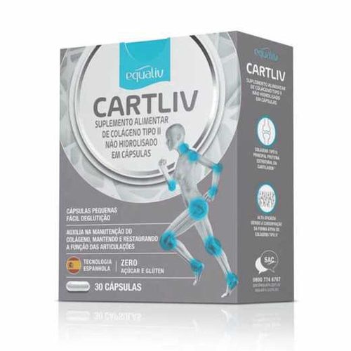 Colágeno Não Hidrolisado Tipo II Cartiliv Equaliv com 30 Cápsulas