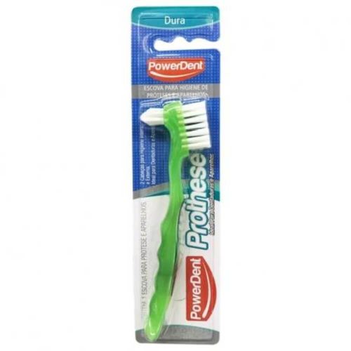 Powerdent Escova Prothese Protese Aparelho 2 Cabecas Dura com 1 Unidade