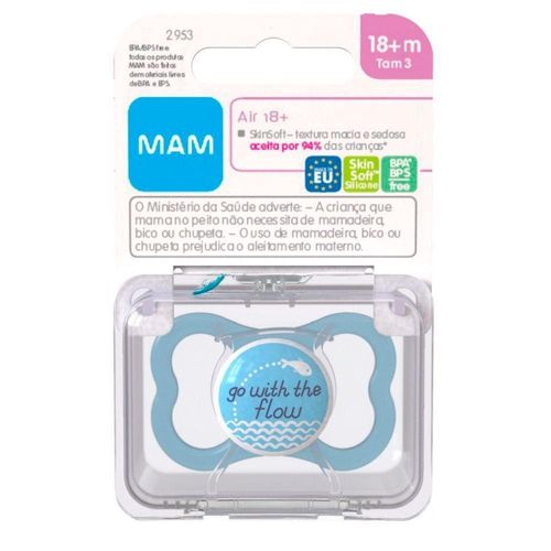 Chupeta Air 18 Meses+ Azul MAM com 1 Unidade