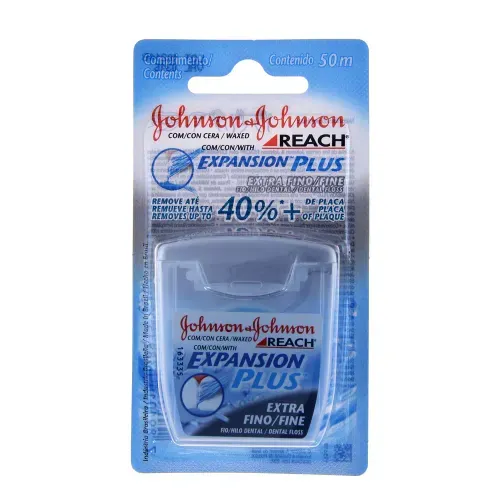 Fio Dental Johnson & Johnson Reach Expansion Plus Extra Fino 50m com 1 Unidade