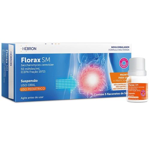 Florax SM 50 Milhões/ml Solução de Uso Oral Pediátrico com 5 Flaconetes com 5ml