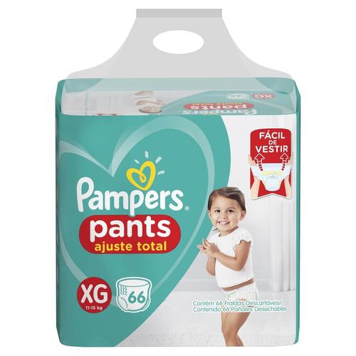 Fraldas Descartáveis Pampers Pants Ajuste Total Tamanho XG com 66 Unidades