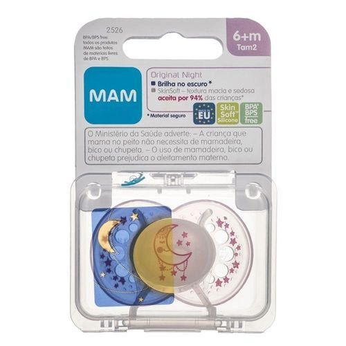 Chupeta MAM Original Night 6+ Meses Rosa com 1 Unidade