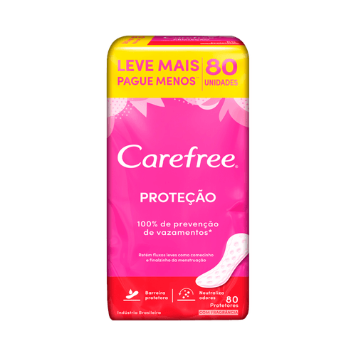 Protetor Diário Carefree Proteção com Perfume com 80 Unidades
